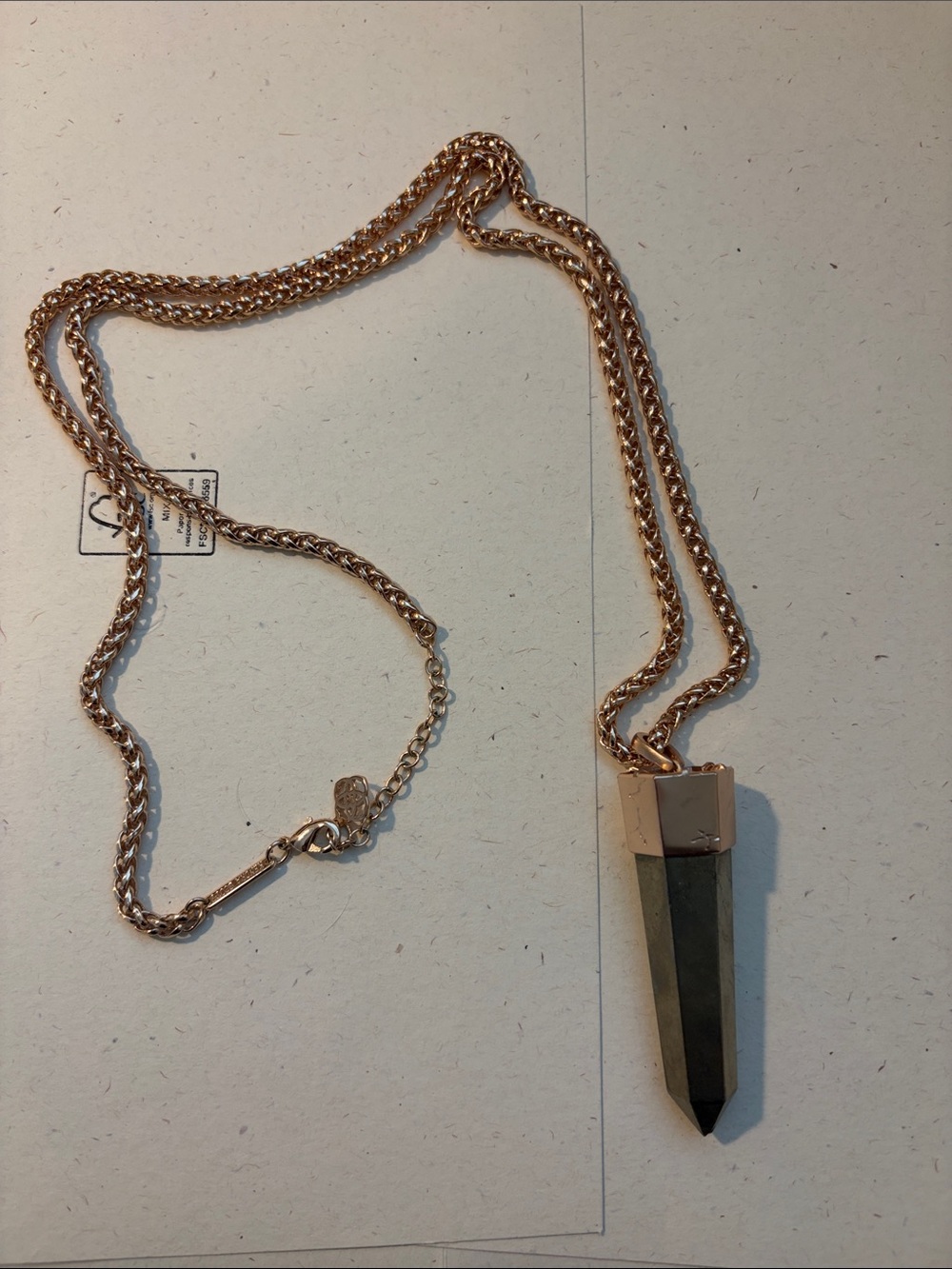 Kendra Scott Jayce Pyrite Rose Gold Necklace